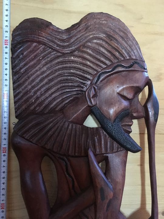アフリカの木彫 壁掛け(男性)