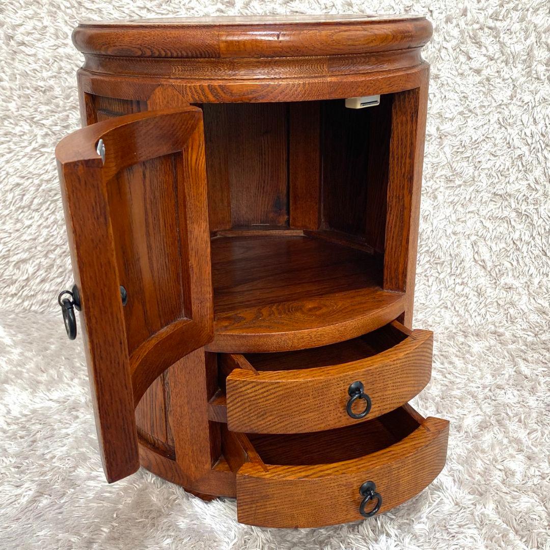 李朝家具✨丸型スツール 小物入れ テーブル アンティーク レトロ 椅子 チェアー