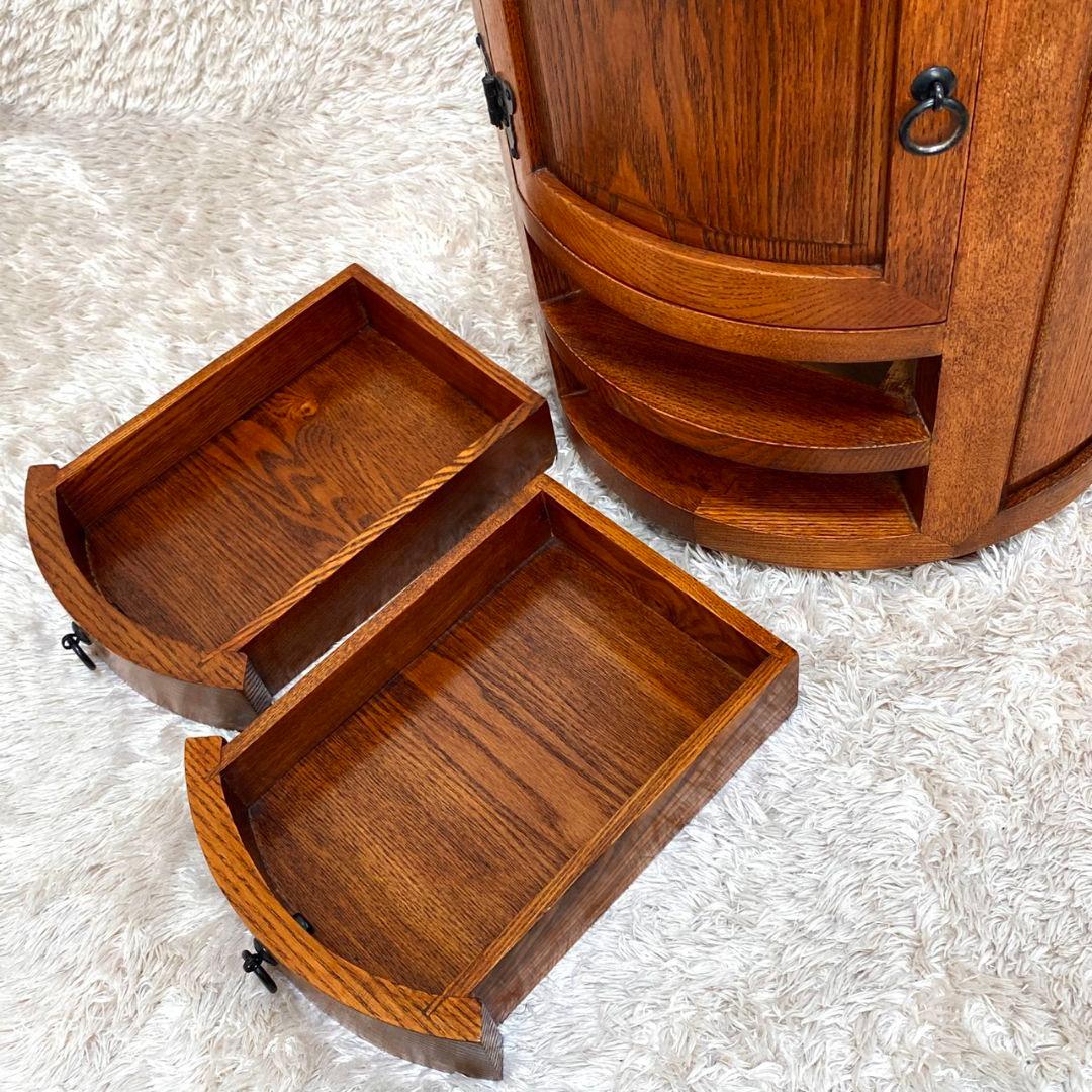 李朝家具✨丸型スツール 小物入れ テーブル アンティーク レトロ 椅子 チェアー