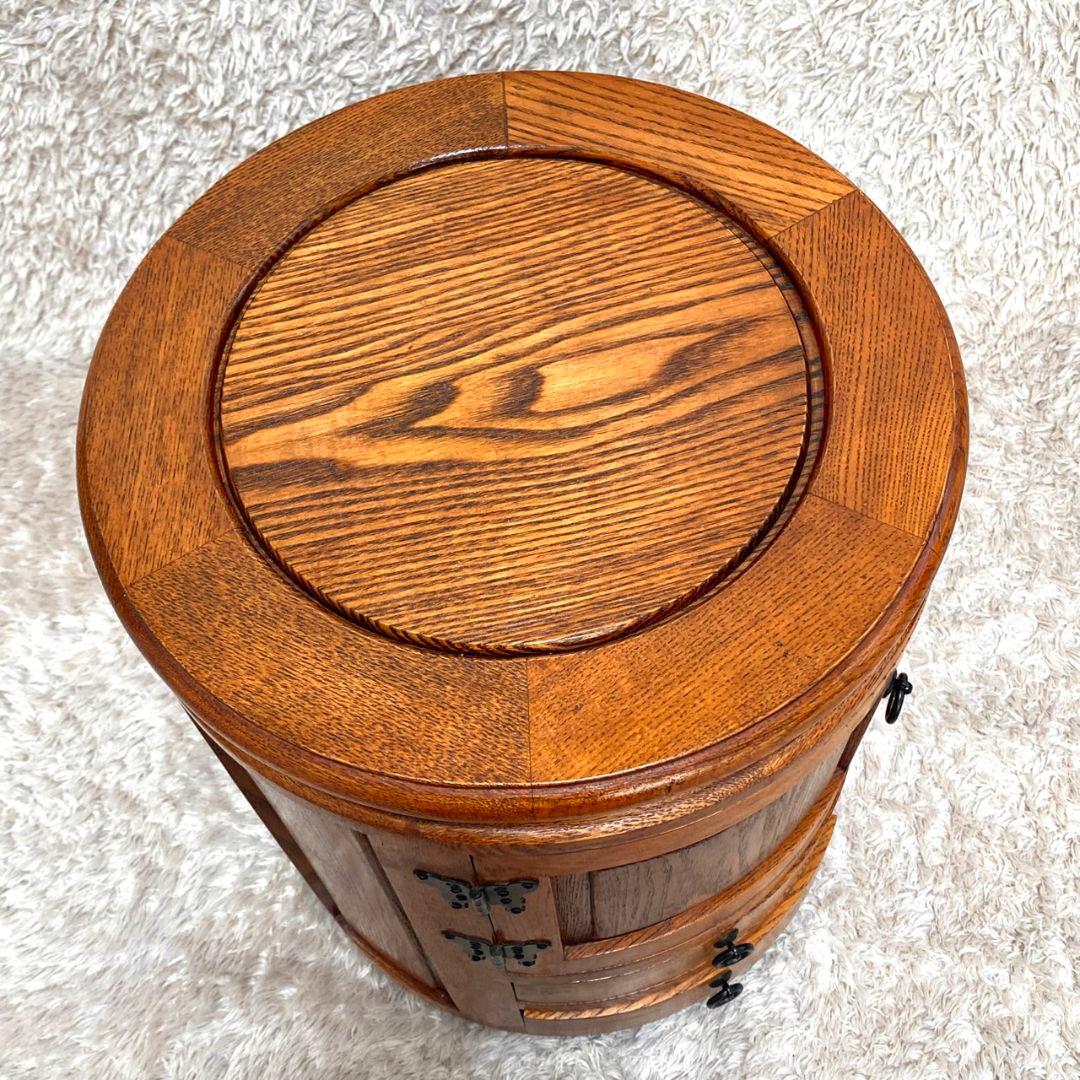 李朝家具✨丸型スツール 小物入れ テーブル アンティーク レトロ 椅子 チェアー