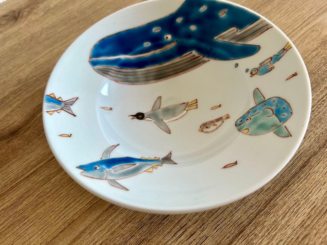 大人気作家　川合孝知さん　器　九谷焼　くじら　ペンギン　マンボウ　まぐろ　一点物