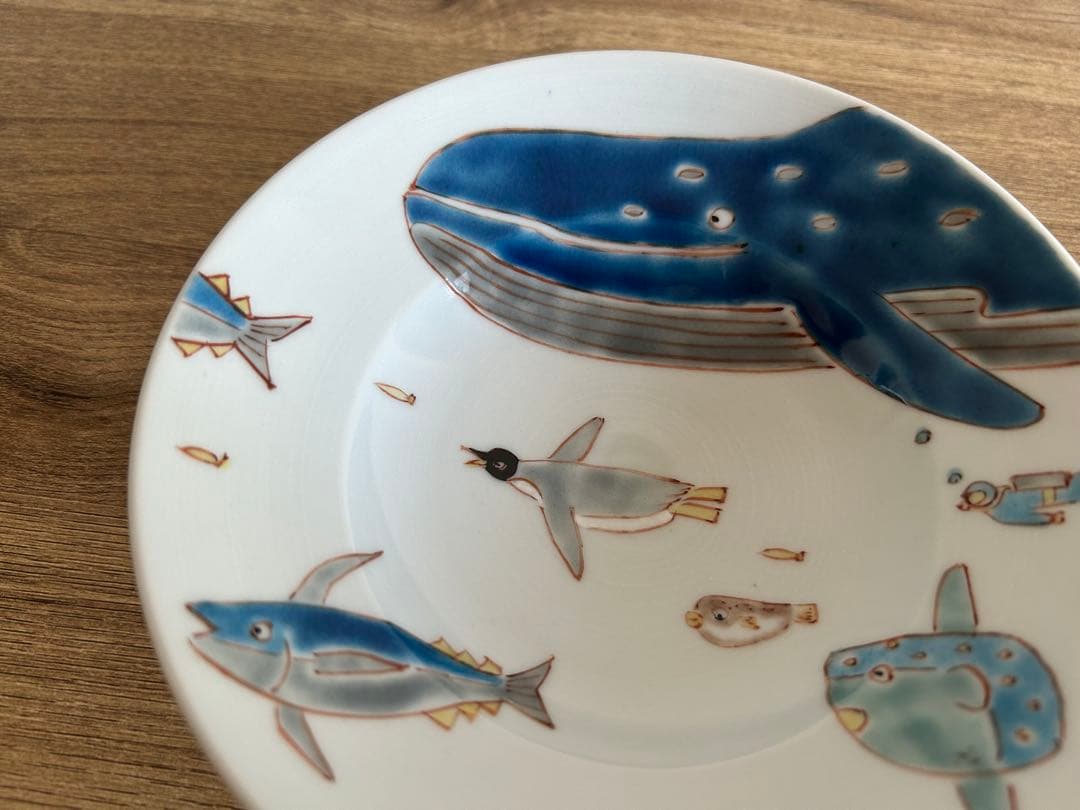 大人気作家　川合孝知さん　器　九谷焼　くじら　ペンギン　マンボウ　まぐろ　一点物