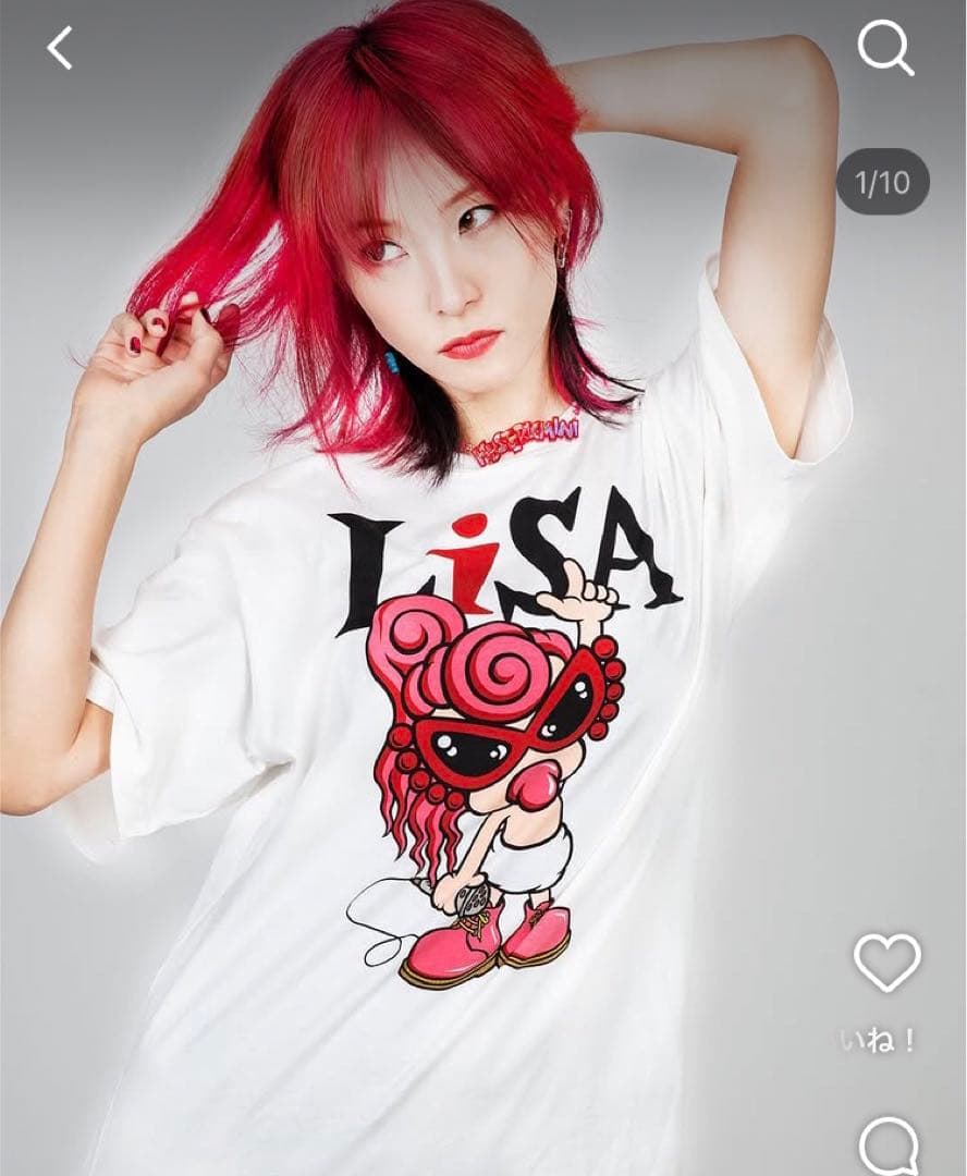 値下げ LiSA グッズ コラボ ヒスミニ HYSTERICMINI Tシャツ