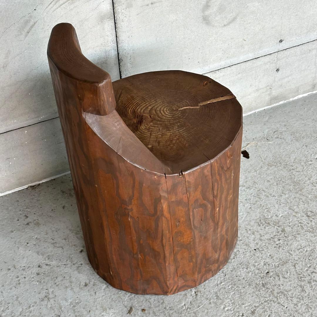 ワ*ダ様 無垢丸太 削出しチェア｜プリミティブデザイン 民芸家具｜木製スツール