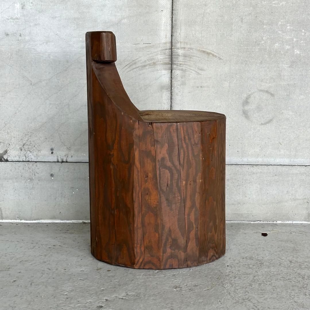 ワ*ダ様 無垢丸太 削出しチェア｜プリミティブデザイン 民芸家具｜木製スツール