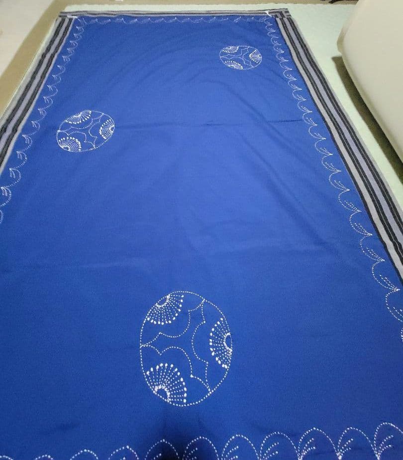 藍染め　テーブルクロス　大　古布　木綿　芸術　145 × 109cm　刺し子