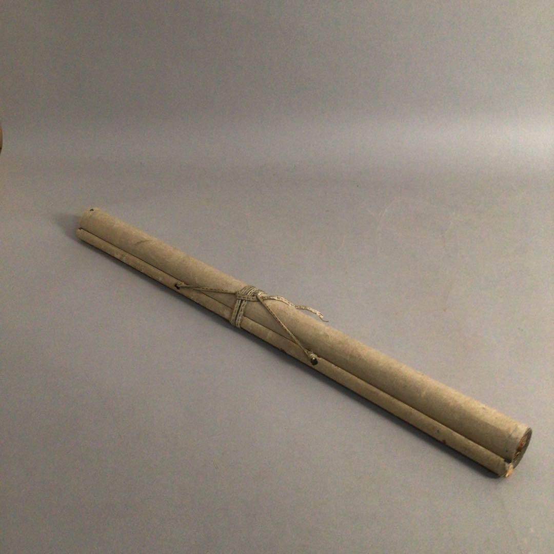 No4140 掛軸　在銘　渓水釣人　三行書　肉筆紙本　漢詩　中国美術　送料無料