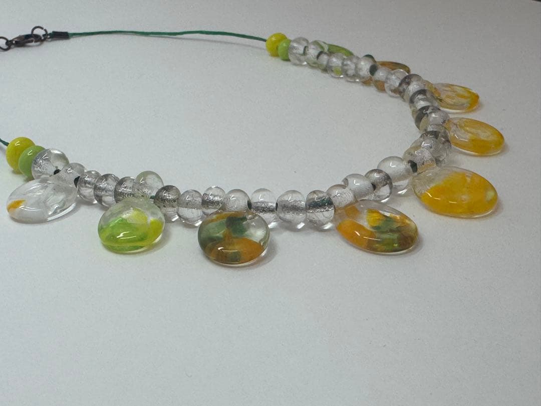 ハンドメイド ガラスビーズ ネックレス