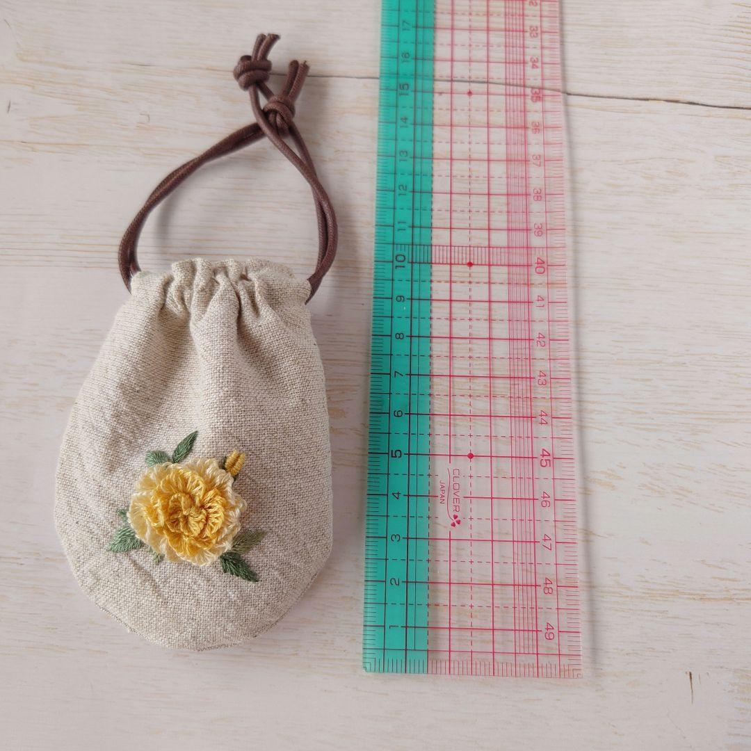 ちっちゃな巾着サシェ/詰替タイプ【黄色いバラ】