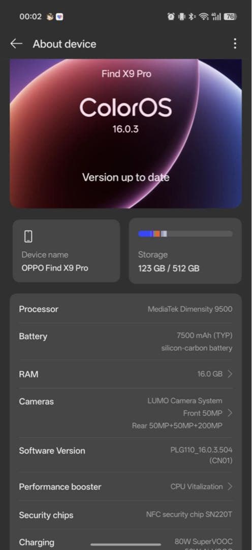 Oppo Find X9 Pro ホワイト 中国版 16/512
