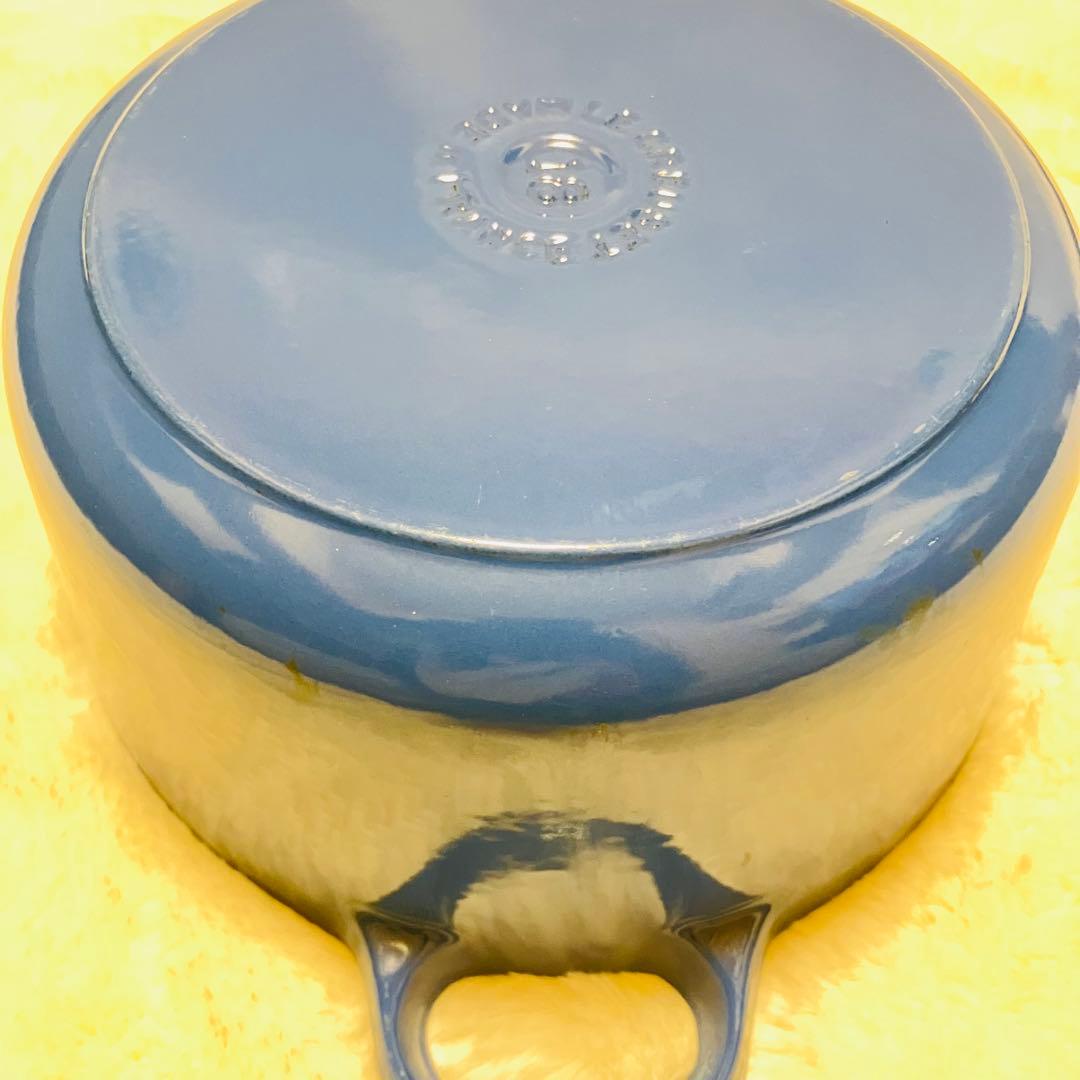 【LE CREUSET】ル・クルーゼ　18cm 両手鍋 ココットロンド　青
