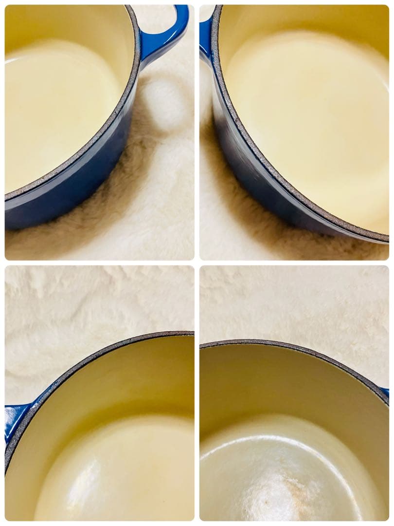 【LE CREUSET】ル・クルーゼ　18cm 両手鍋 ココットロンド　青
