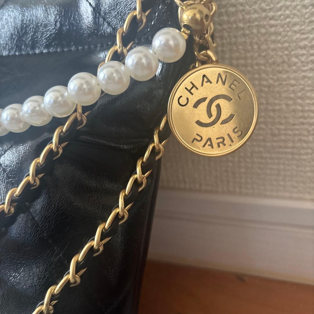 CHANEL ブラックレザーショルダーバッグ ノベルティ2way ポーチ付き