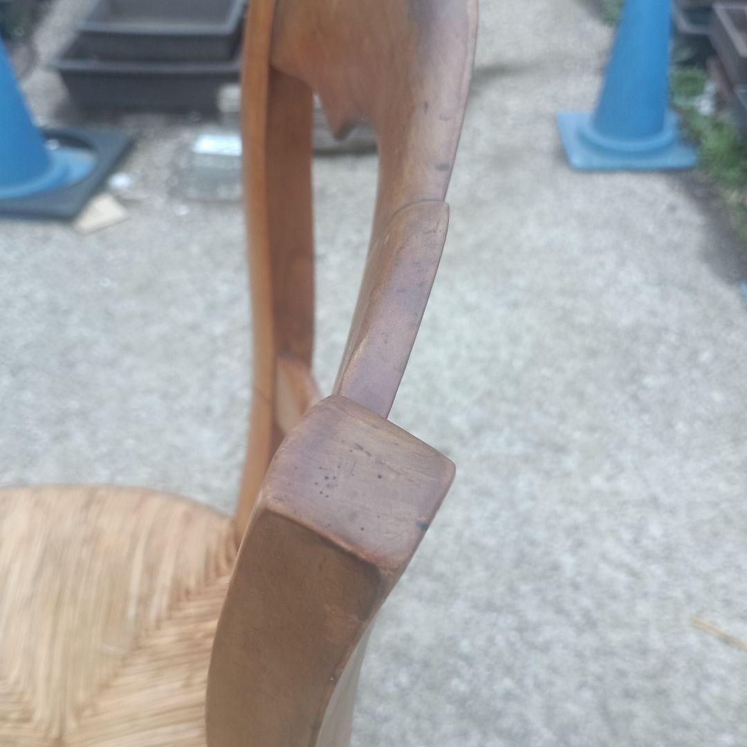 7536）フランス　ヴィンテージ　ダイニングチェア　座面編み込み