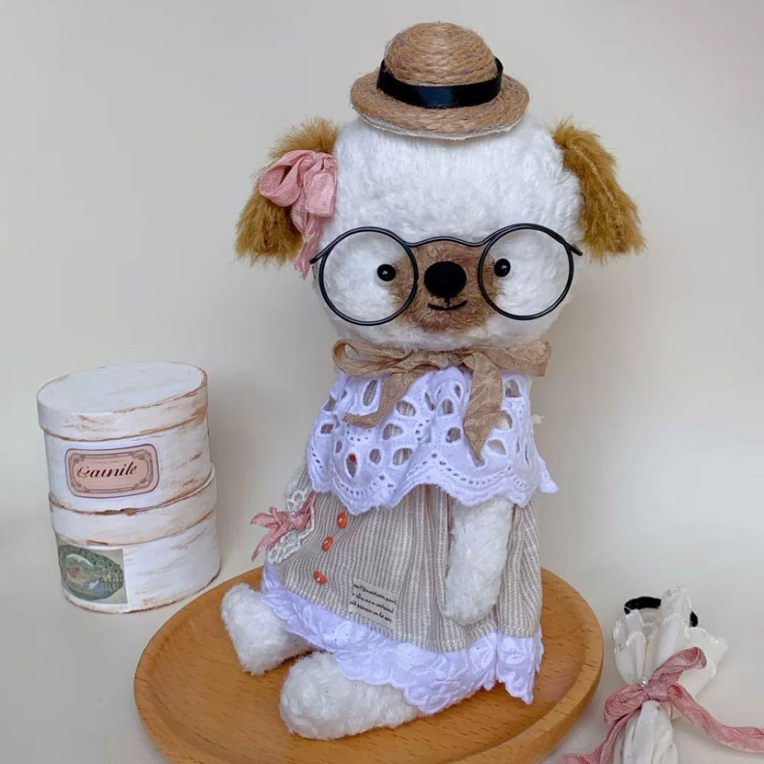 仔犬のリボンちゃん ぬいぐるみ アーティストベア ワンワン 海外作家様