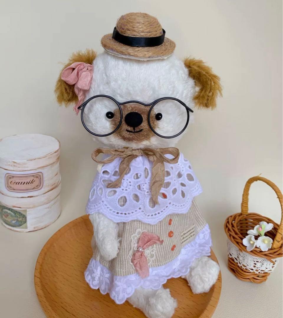 仔犬のリボンちゃん ぬいぐるみ アーティストベア ワンワン 海外作家様