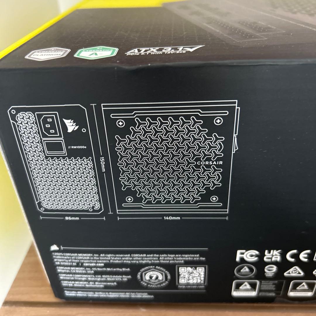 新品　Corsair RM1000e 1000w 電源ユニット　2025年モデル