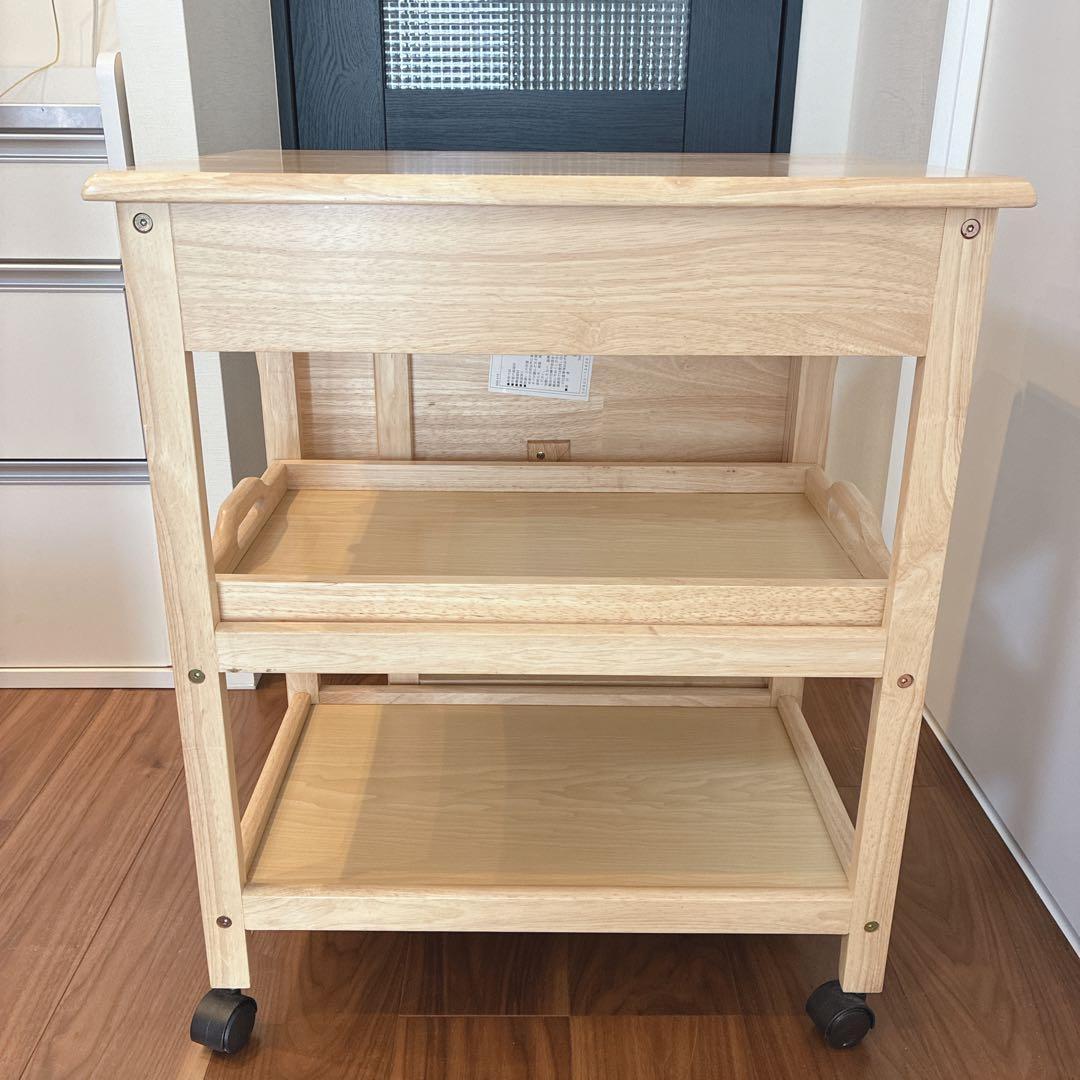 木製キッチンワゴン サイドテーブル バタフライ 折り畳み カントリー ナチュラル