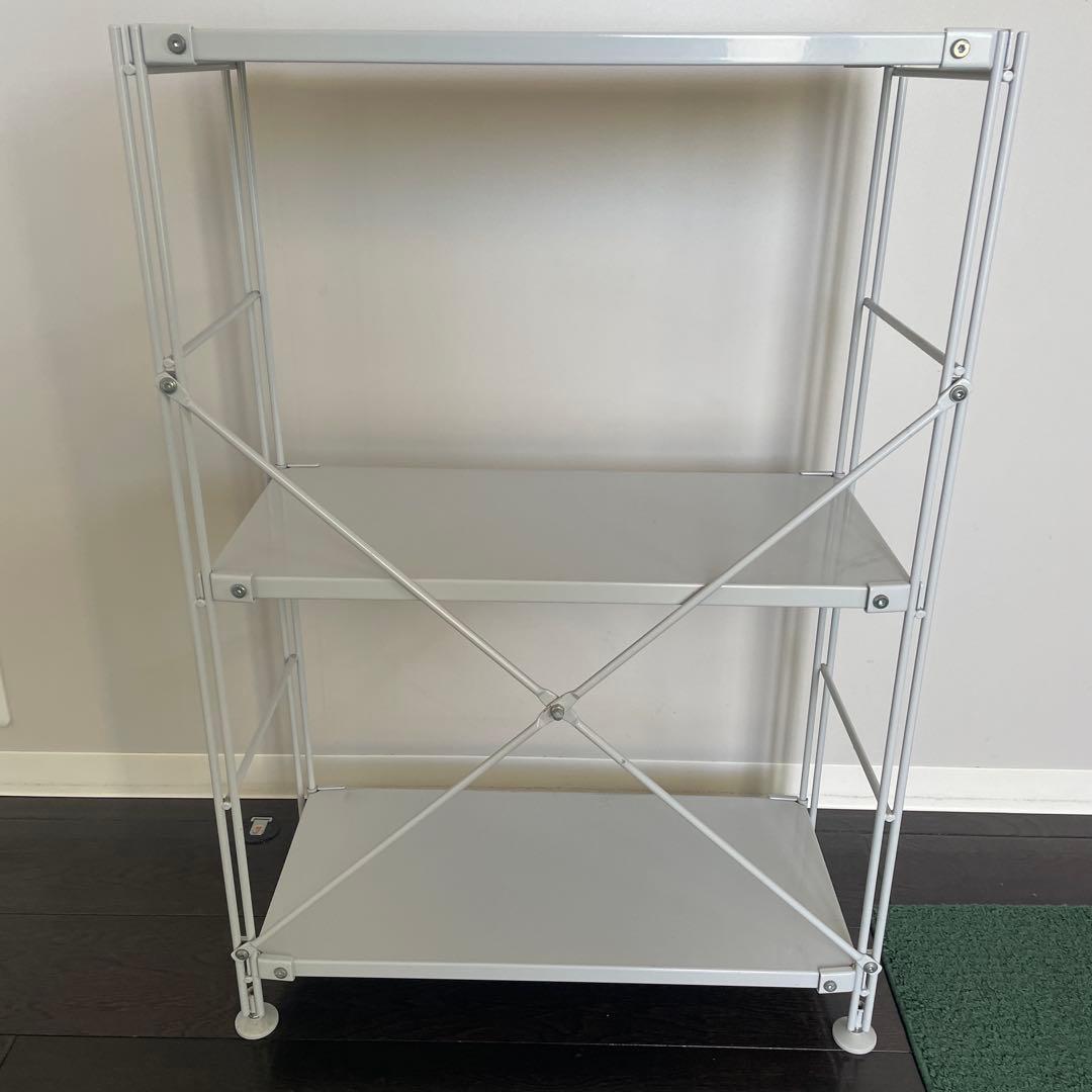 無印良品 スチールユニットシェルフ ライトグレー 3段　小