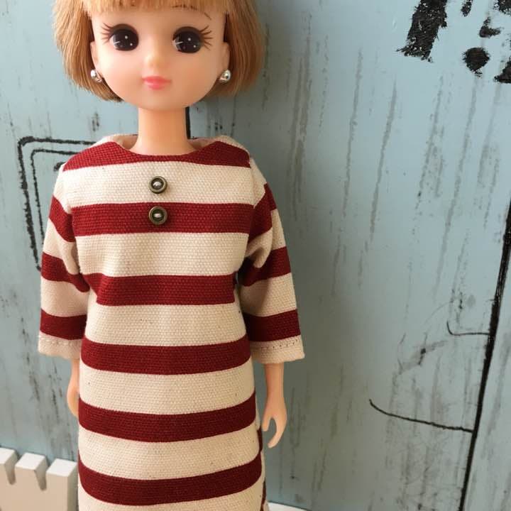リカちゃん服  ボーダーワンピース2点セット②