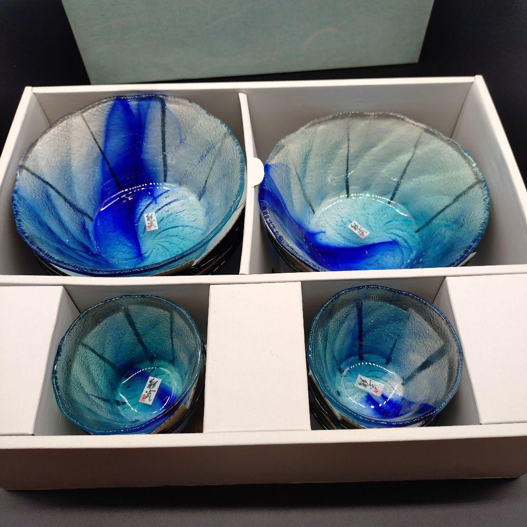 ⭐️新品 未使用品⭐️彩流 麺皿 つゆ皿 5点セット全部で10点 ガラス鉢