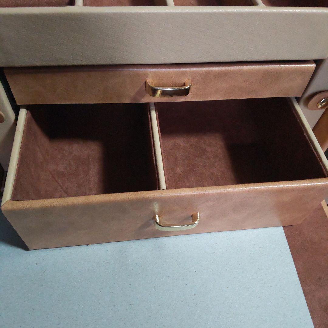 ジュエリーボックス   ブラウン 25.5×18×17cm (取っ手含まず)