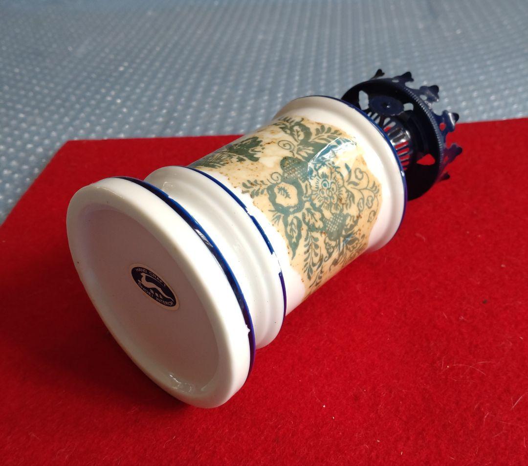 珍品 陶器ランプ　新芯付き　明治大正昭和＜税送料1780円込＞京都西陣の蔵出 !