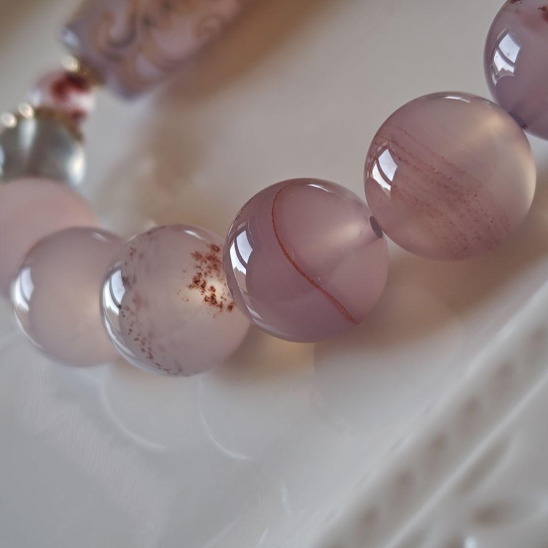 専用です♡金線　如意蓮天珠とシナバーインカルセドニーのブレスレット