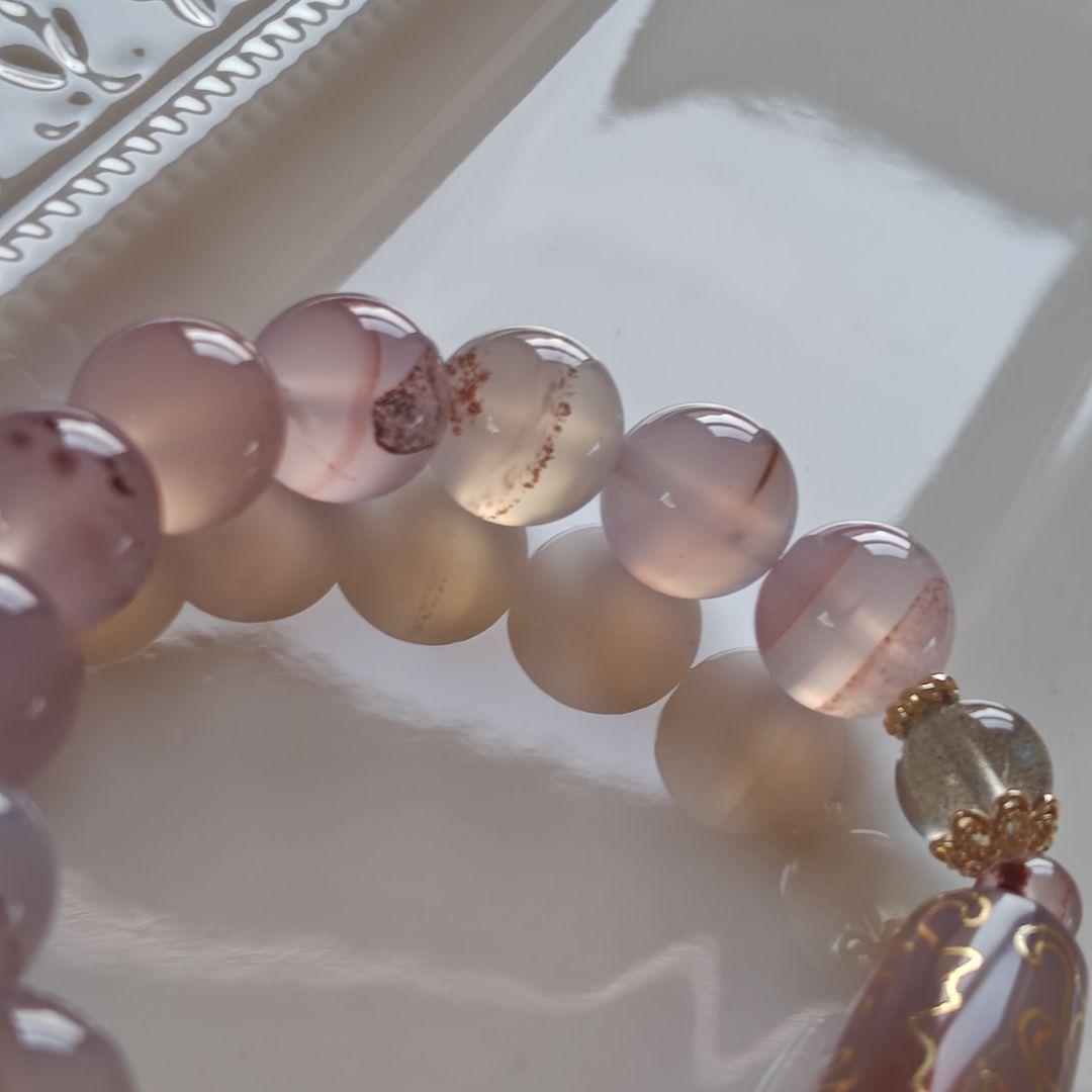 専用です♡金線　如意蓮天珠とシナバーインカルセドニーのブレスレット