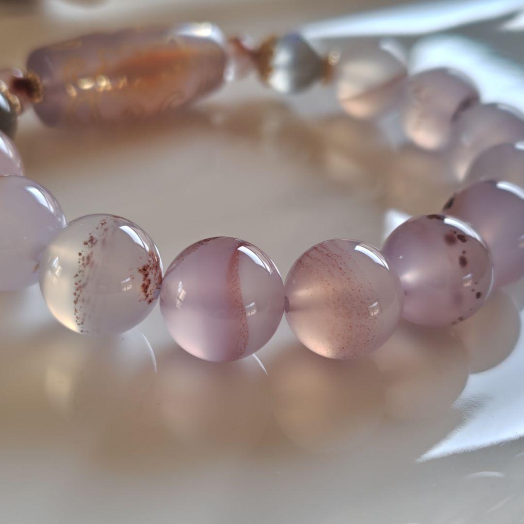 専用です♡金線　如意蓮天珠とシナバーインカルセドニーのブレスレット