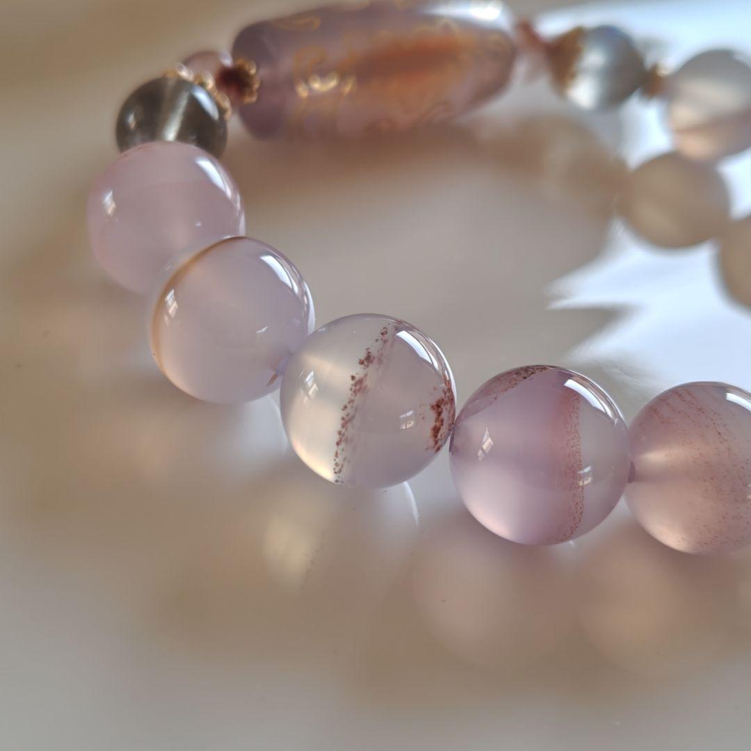 専用です♡金線　如意蓮天珠とシナバーインカルセドニーのブレスレット