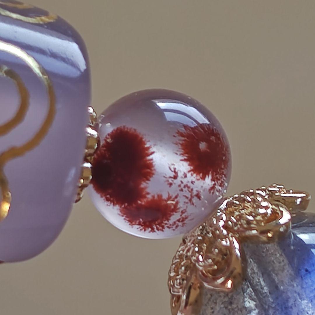 専用です♡金線　如意蓮天珠とシナバーインカルセドニーのブレスレット