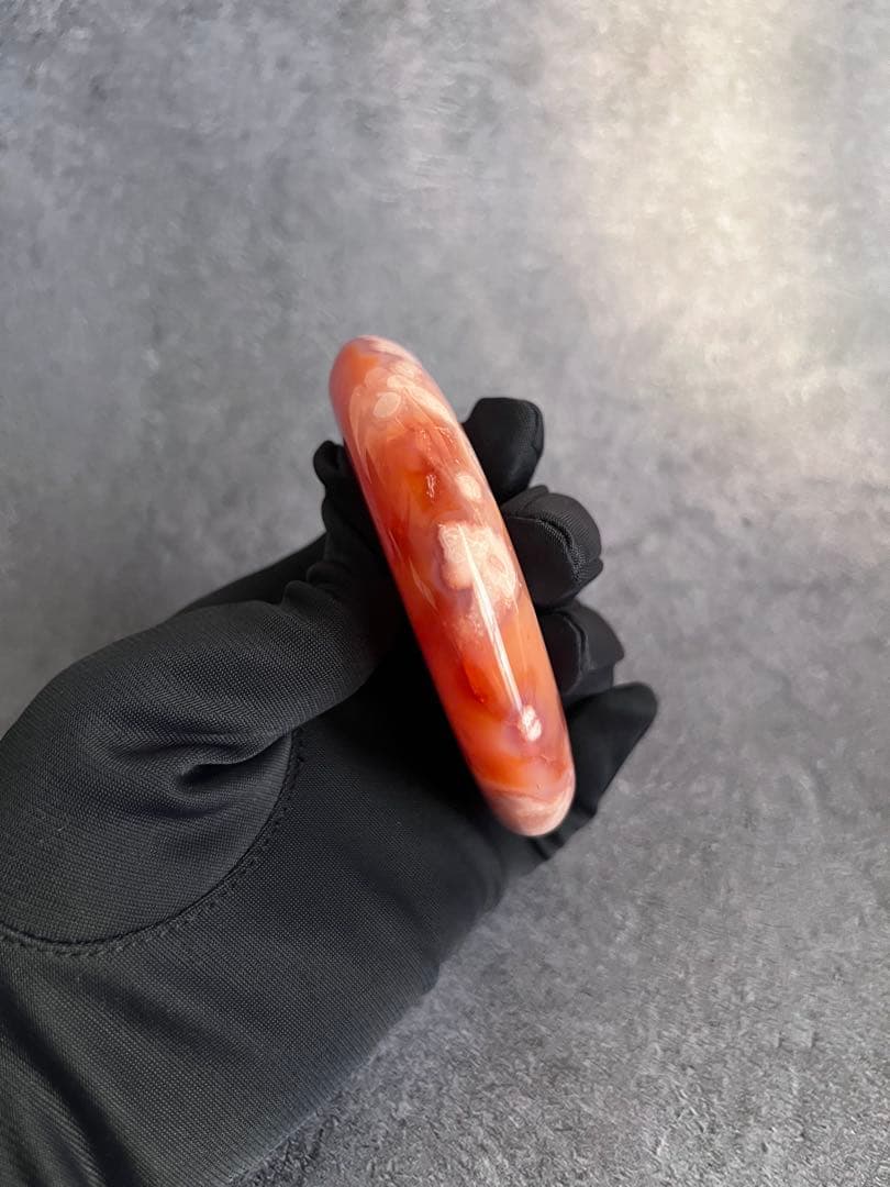 高品質　カーネリアン　フラワーアゲート　桜瑪瑙　月　ムーン　台座付き