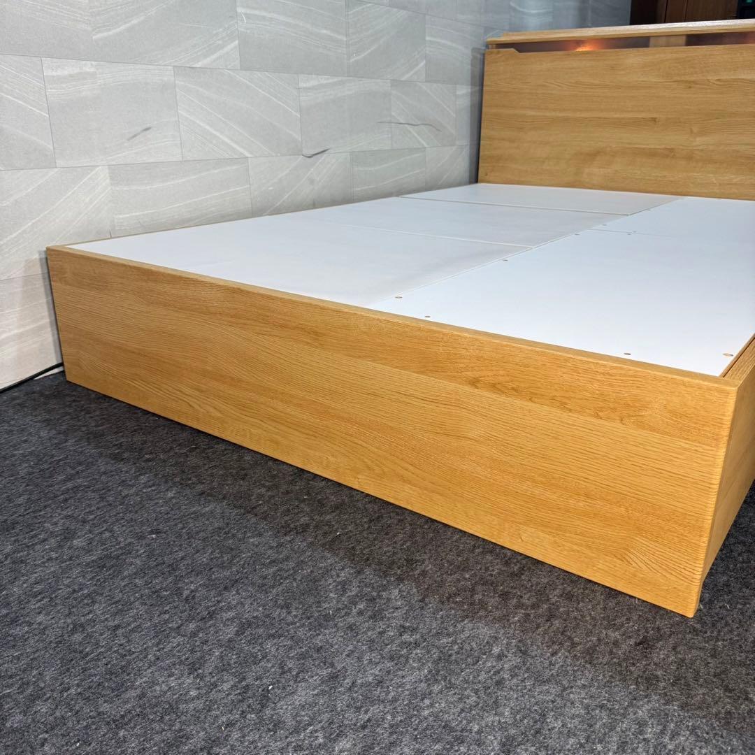 引取限定価格 ニトリ ベッドフレーム ダブル コンセント 収納付き d4741