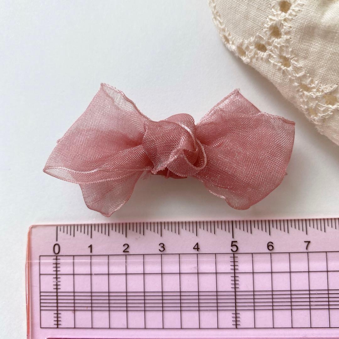❁フリルシフォンリボン❁ ベビーヘアピン　ベビーヘアクリップ　ベビーヘアゴム