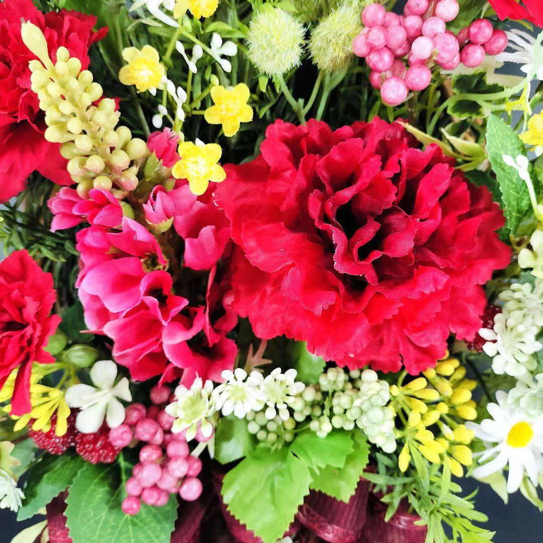 商品名【咲華】華やか❤️カーネーションの花束風スワッグリース 春リース玄関リース
