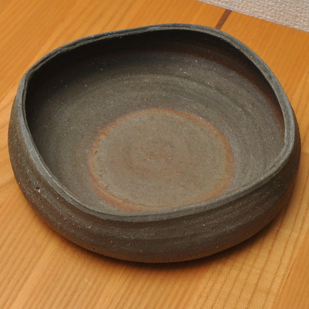 屋代剛右 伊部 四方鉢 焼締