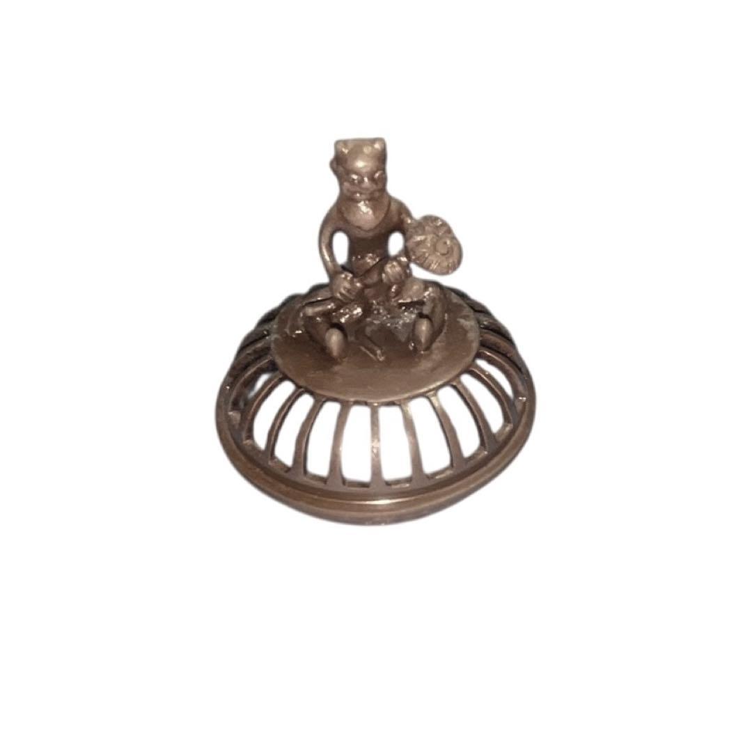 伝統工芸作家 蝋型師　須賀月真 香炉 共箱付き 香道具 透かし彫り 高岡銅器