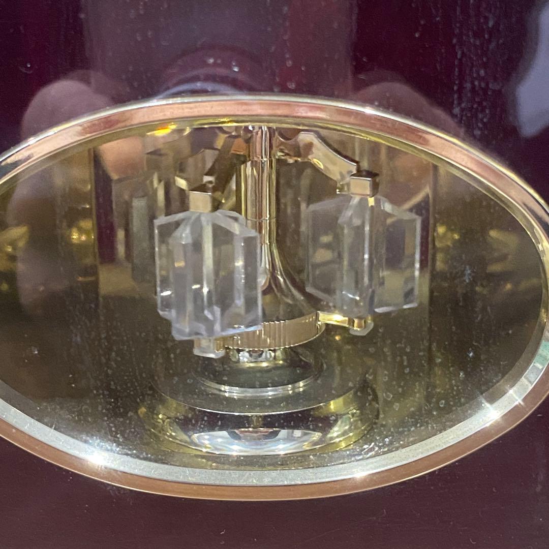 【CITIZEN】シチズン　 クオーツ 置時計 ゴールド/ワインレッド　稼働