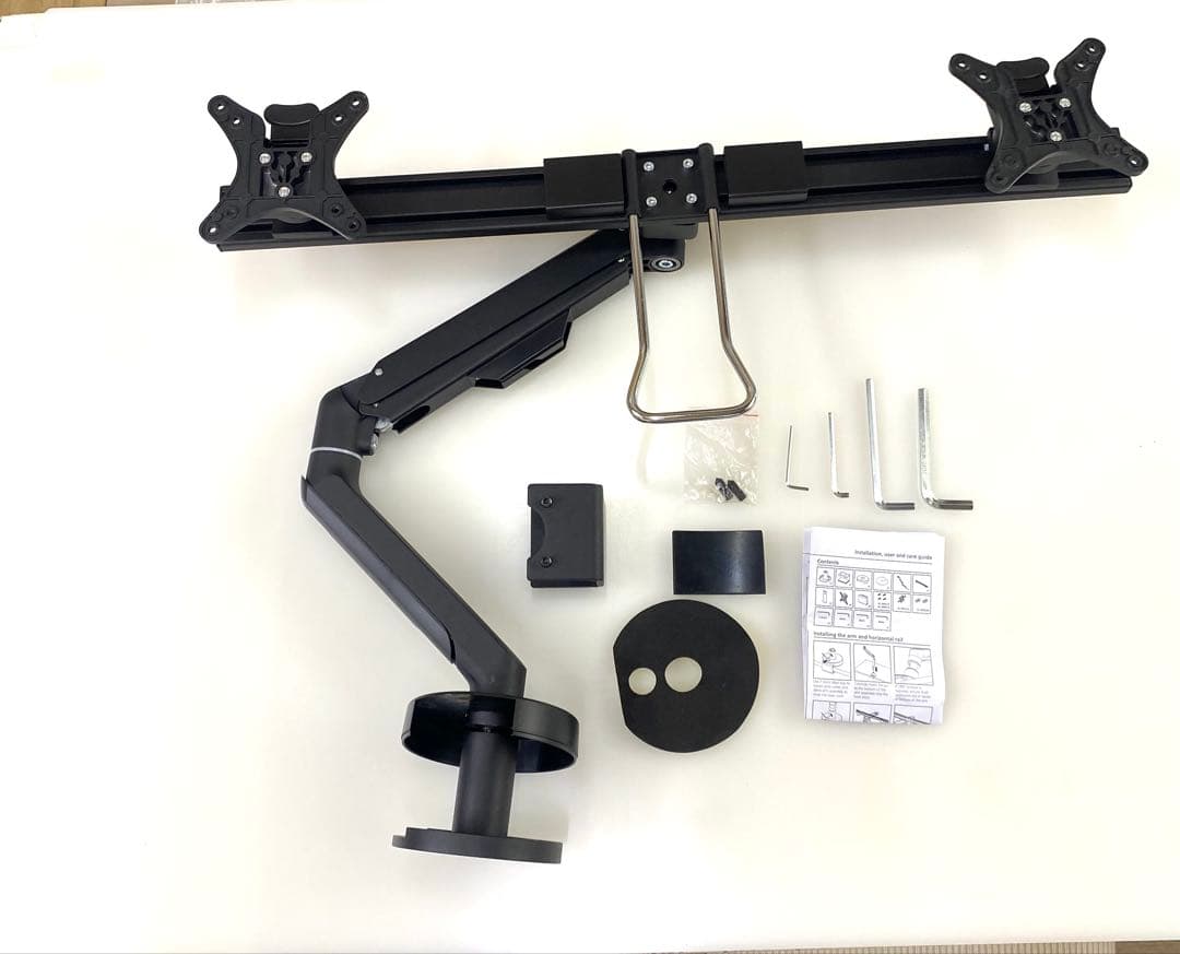 デュアルモニターアーム ブラック2画面