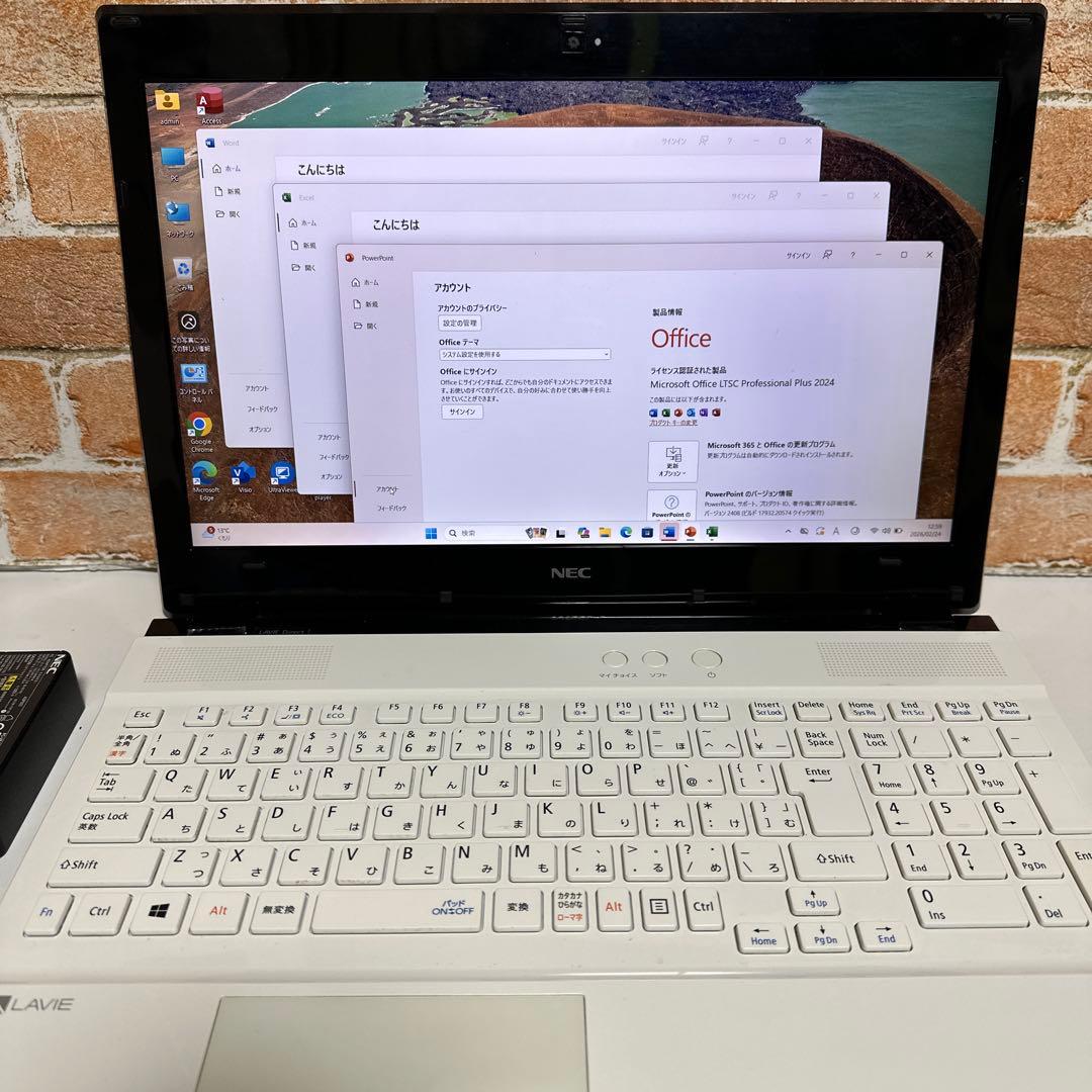 美品NECノートPC FHD SSDメモリ8GB Windows11オフィス付き