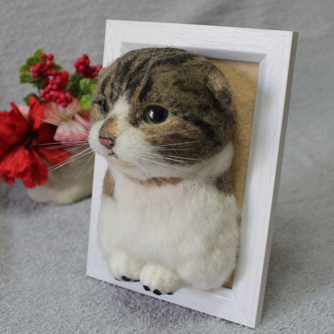 はなさま専用 羊毛フェルト 額飾り 「リアルで可愛いネコちゃん」