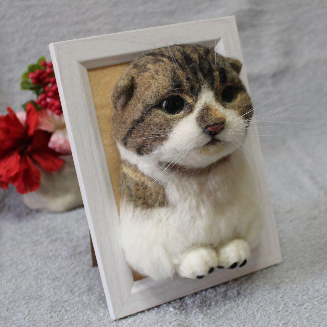はなさま専用 羊毛フェルト 額飾り 「リアルで可愛いネコちゃん」