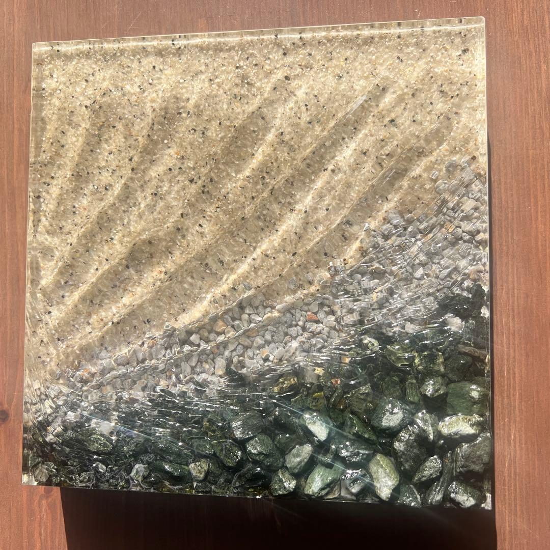 【レジンアート】波紋アート／せせらぎ／20cmスクエア／枠なし