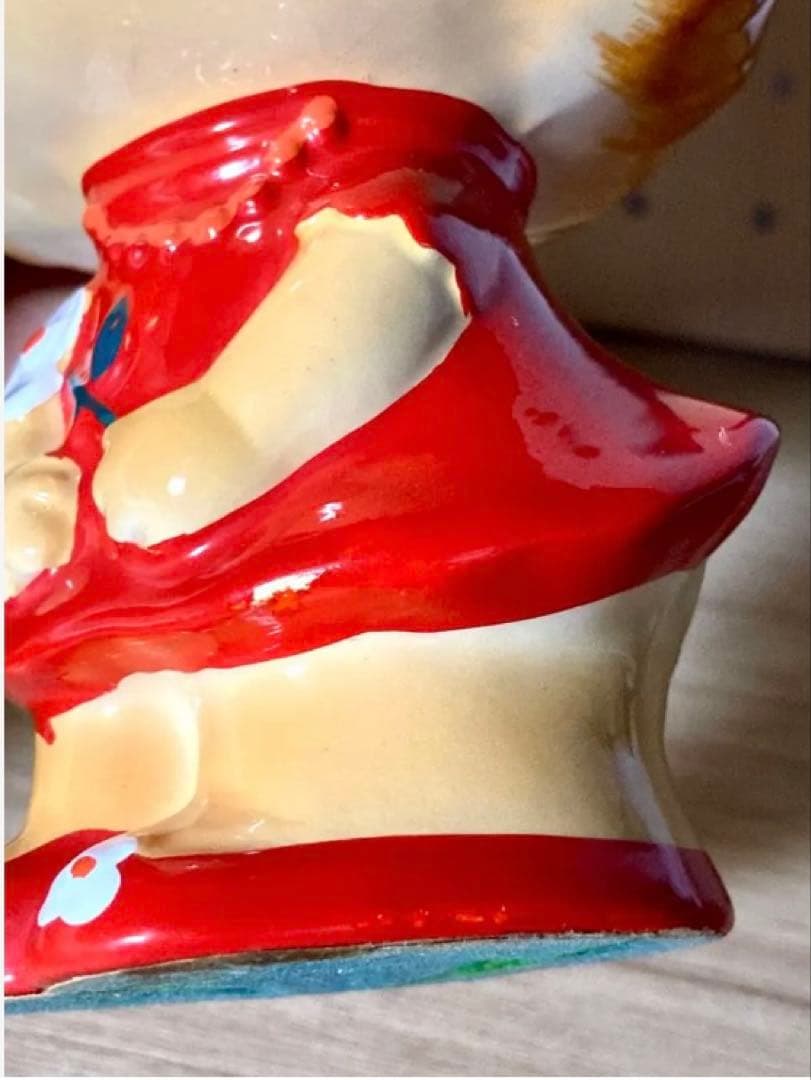 20日まで値下げ 水森亜土 当時物 陶器製 貯金箱 昭和レトロ