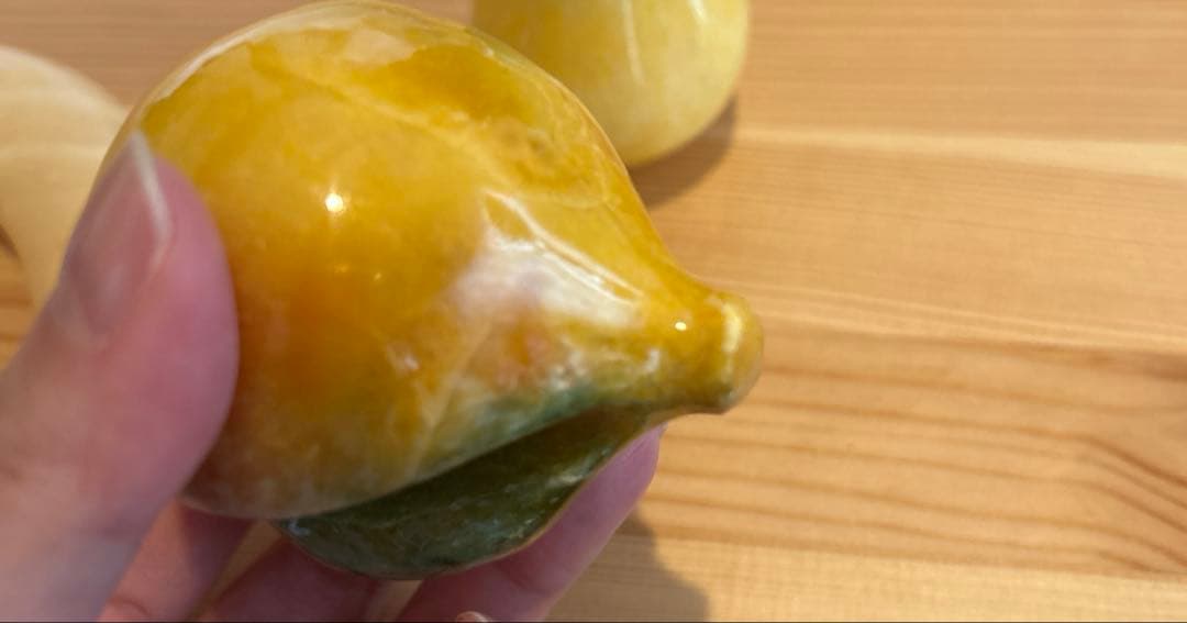 天然石　ヴィンテージ　オブジェ　置物　ペーパーウェイト　フルーツ　果物