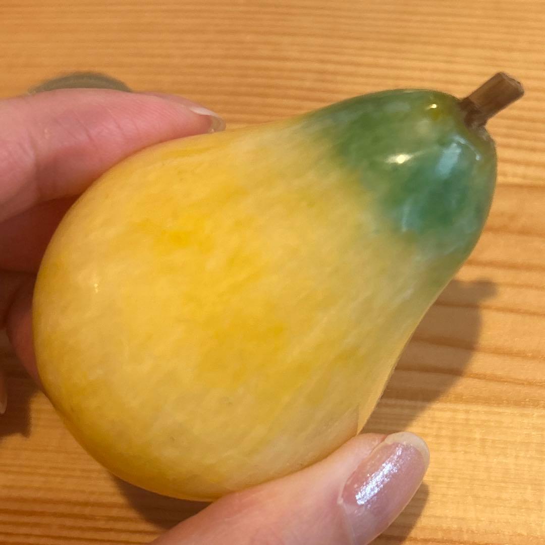 天然石　ヴィンテージ　オブジェ　置物　ペーパーウェイト　フルーツ　果物