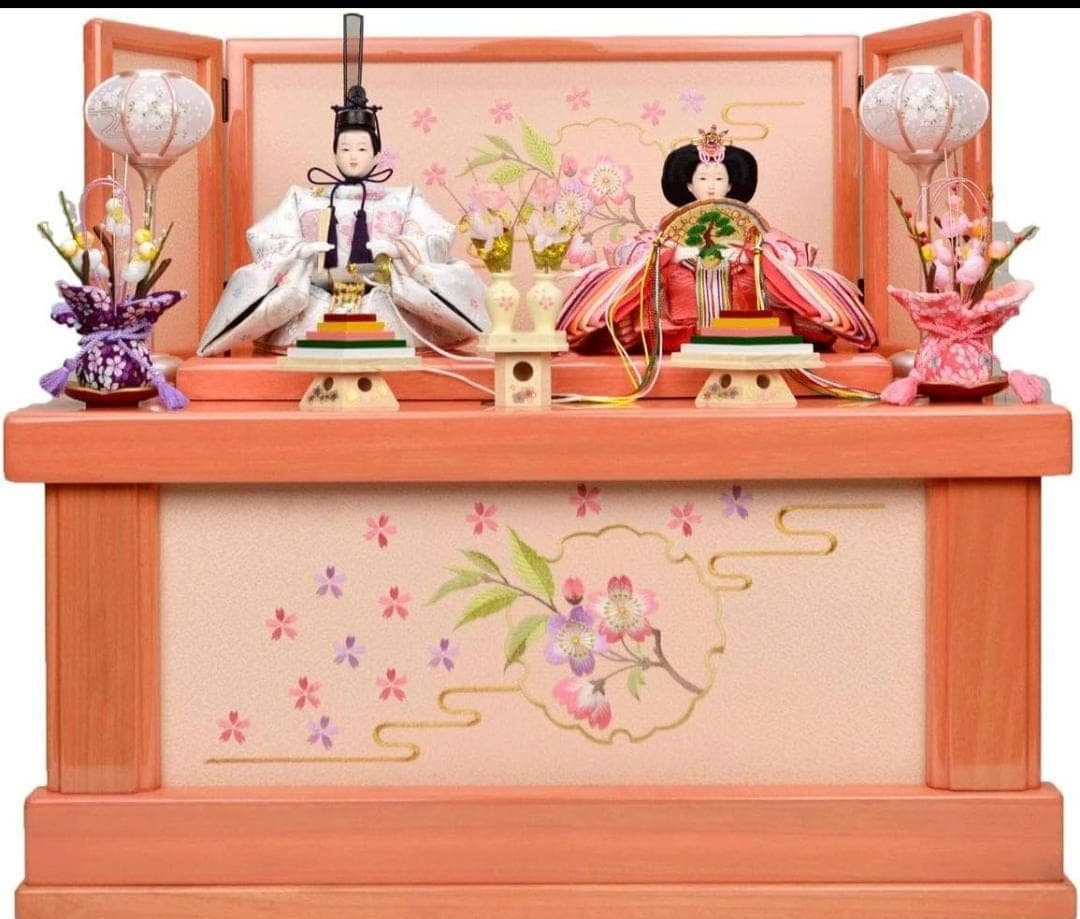 【新品】雛人形 北寿 桐製 刺繍 桜柄 節句 ひな祭り 収納 即配送
