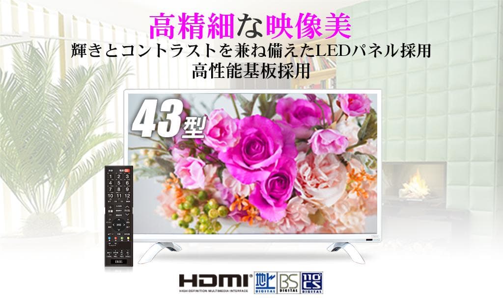液晶テレビ43インチ／東芝 REGZA 基板／TOSHIBA／地デジ録画対応