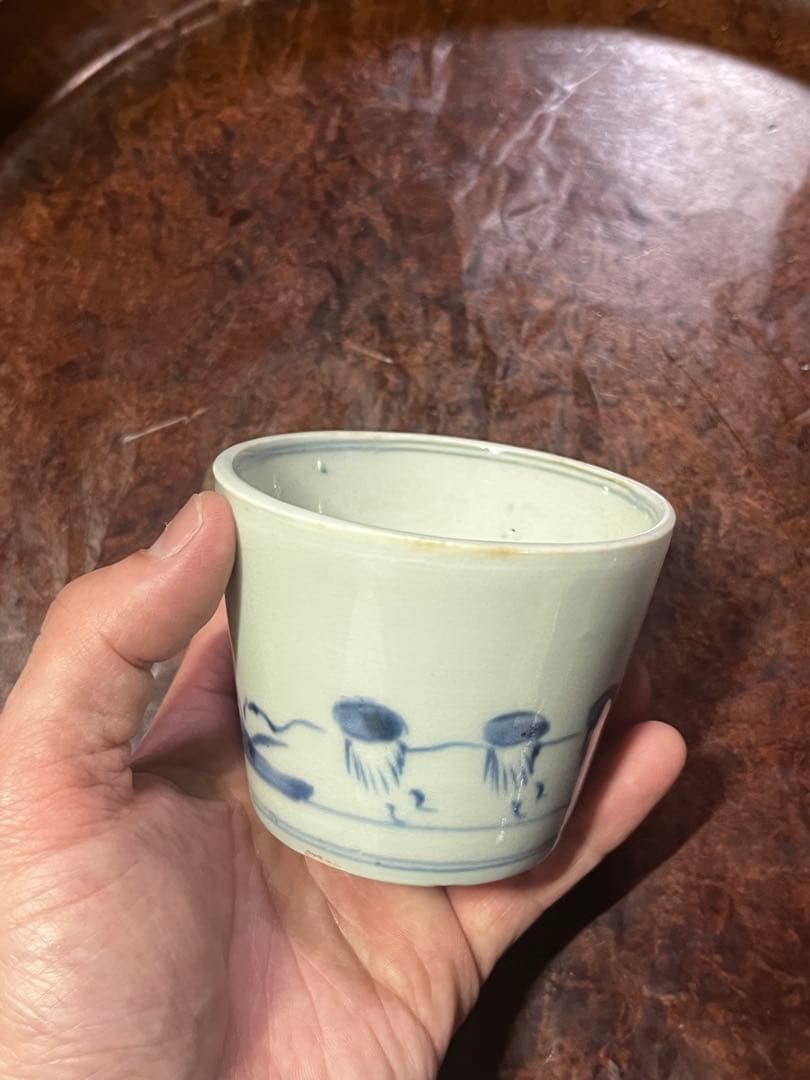 古伊万里　蕎麦猪口　そば猪口　舟曳　船　民藝　民芸　くらわんか